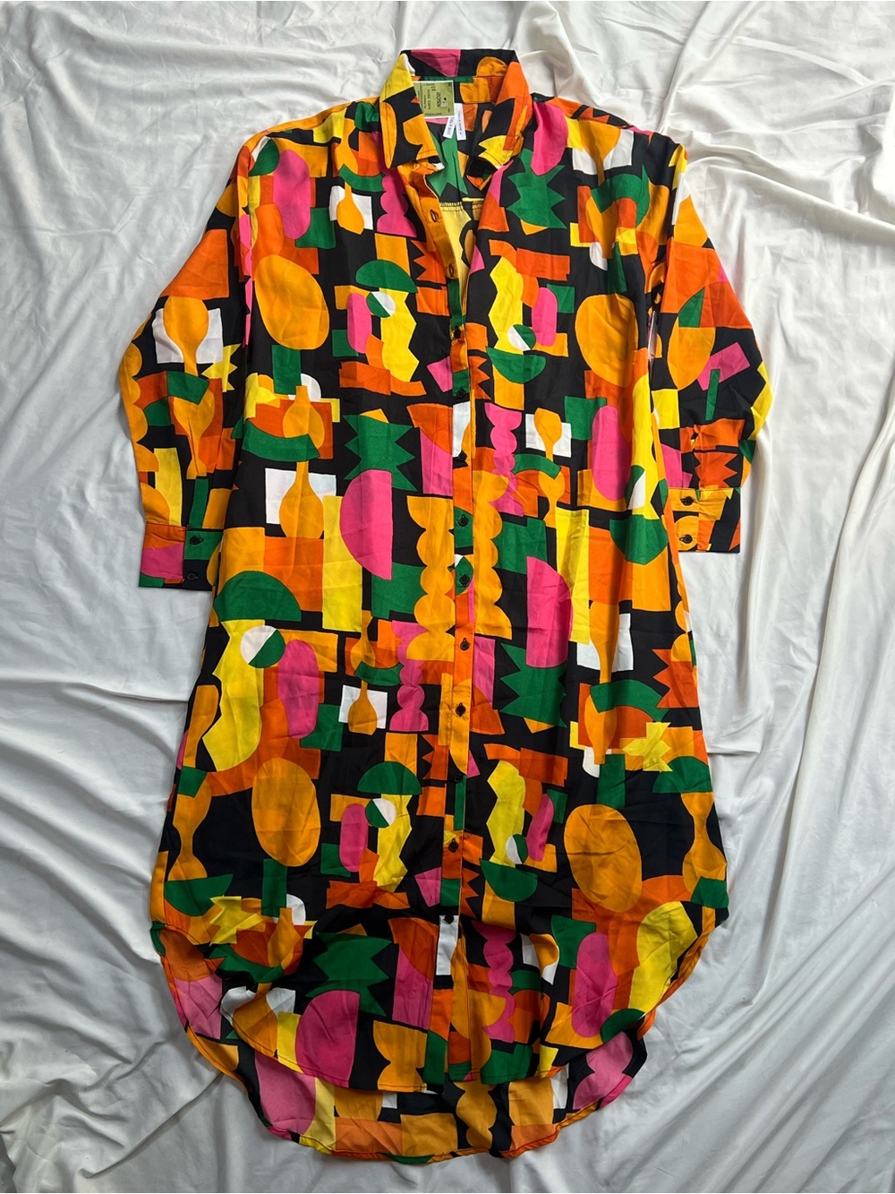 Live 4 Truth Multicolor Abstract Print Long Sleeve Shirt Dress